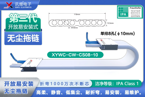 （5）蘇州訊煜電子,開放易安裝式無塵拖鏈（2代）,XYWC-BW-CS08-10訊煜開放易安裝式無塵拖鏈_238